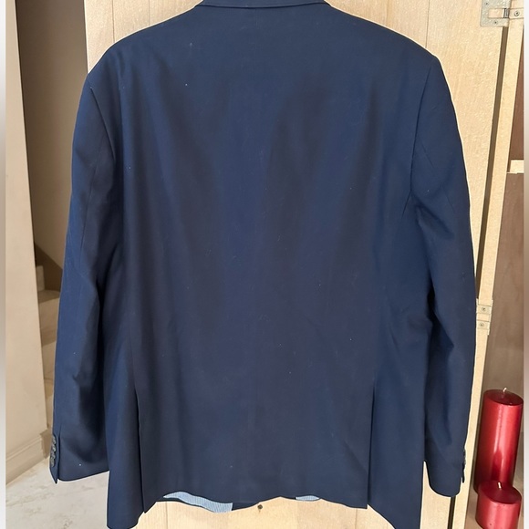 Men’s Stafford Navy blue sport coat  size 48R - Picture 2 of 8